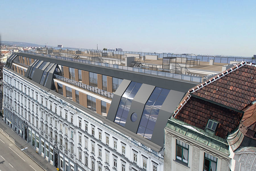 Dachaufbau Wien Rendering