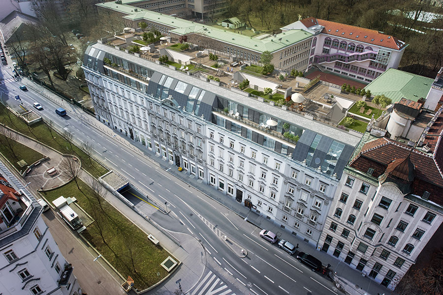 Dachaufbau Wien Rendering Übersicht