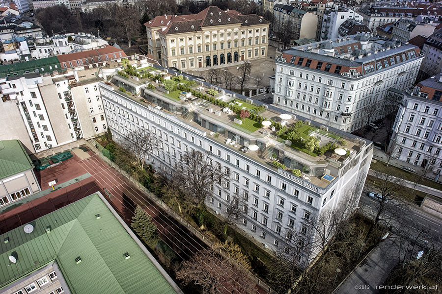 Dachaufbau Wien Rendering Übersicht