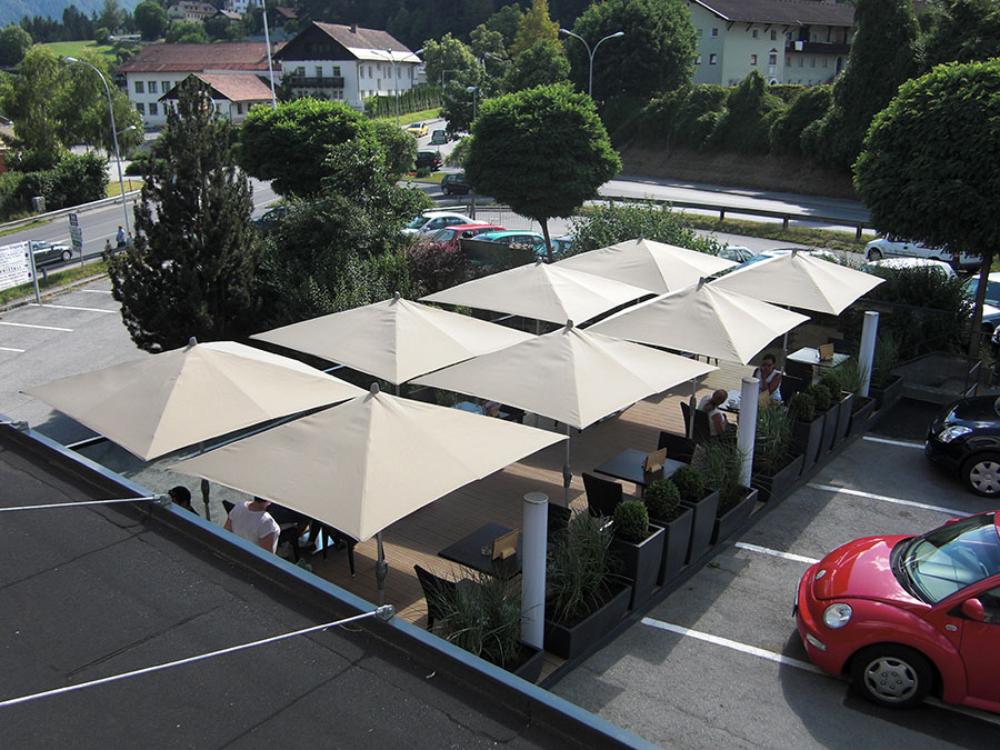 Terrasse von oben Haus "Kristall" Imst